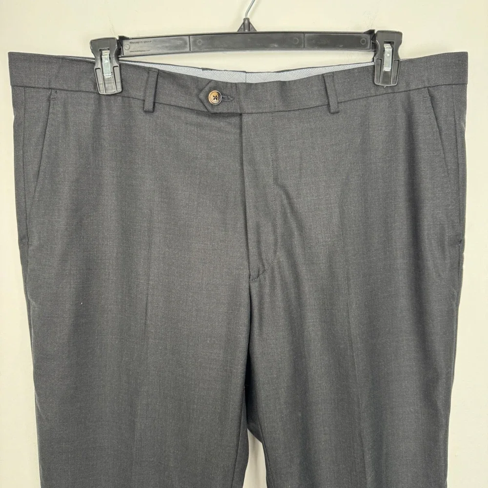 Peter Millar Collection‎ Mens 40 Charcoal Gray 100% Wool Dress Pants Slacks